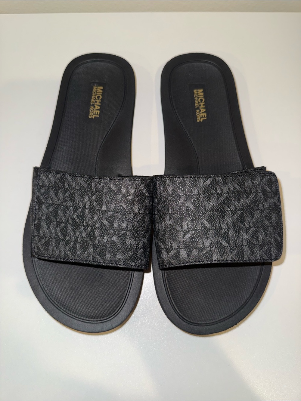 Michael Kors Black Logo Slide Sandals